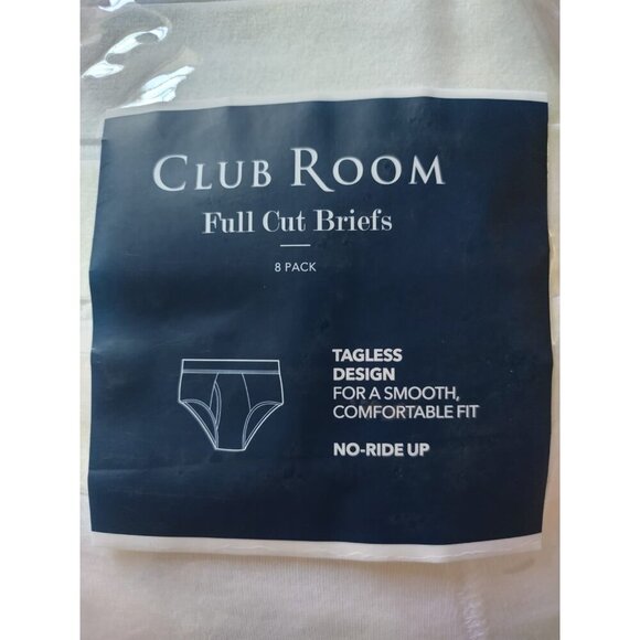 Club Room 8 Pack Full Cut Boxer Briefs Cotton Poly Blend White Comfort Fit. - Picture 4 of 7